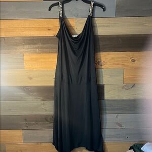 To the Max Black Backless Dress with Embellished Straps